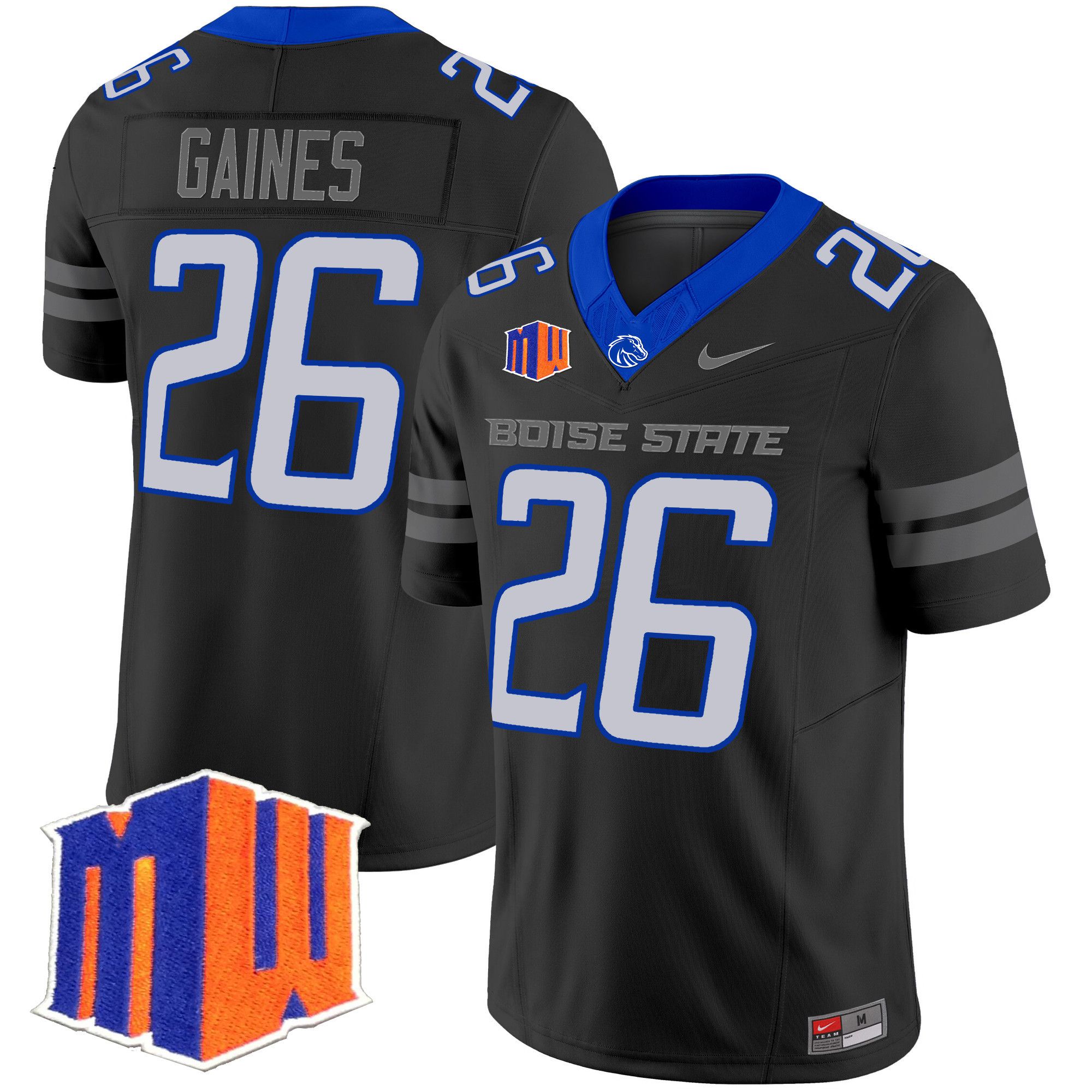 Men Boise State Broncos #26 Gaines Black Nike 2024 Vapor Limited NCAA Jersey